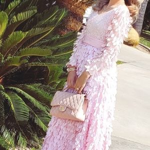 Pink Long Sleeve Gown